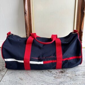 Tommy Hilfiger 90’s Duffel Gym Bag Small Size Overnight Carry On Retro Spellout